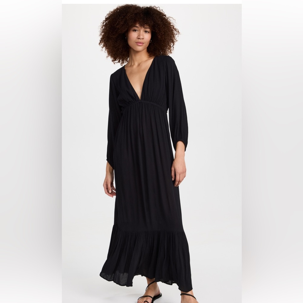 Z Supply Black Long Sleeve Maxi Dress
